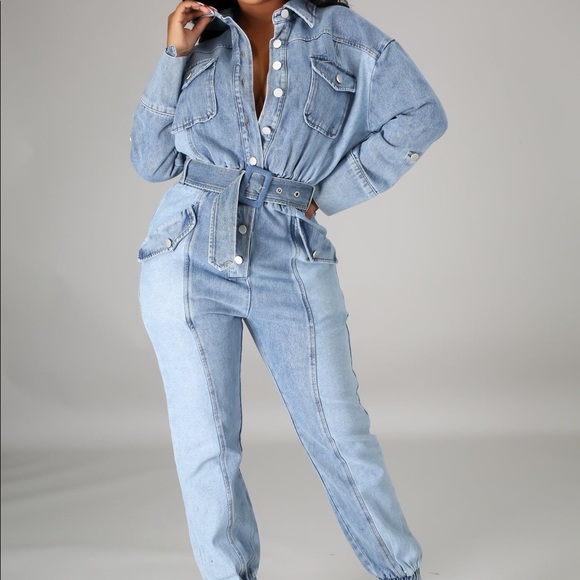 Denim Jumpsuit S-3x - Picture 2 of 2